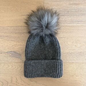 Norla Canada Grey Pom Pom Beanie Winter Hat